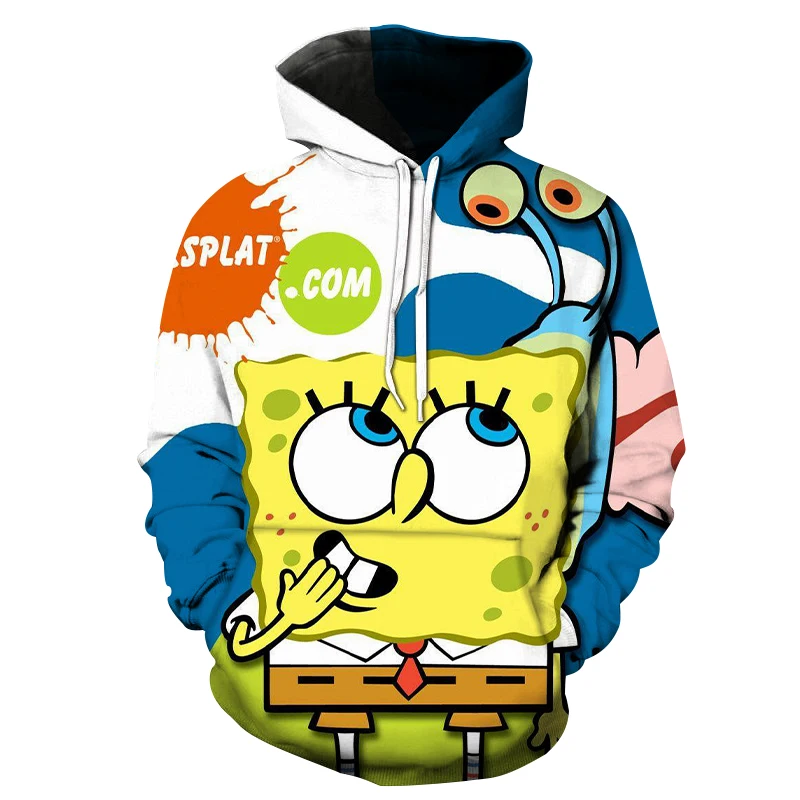 

Funny Kids Sponge Cartoon Character Printed 3D Hooded Sweatshirt Couple Jacket
