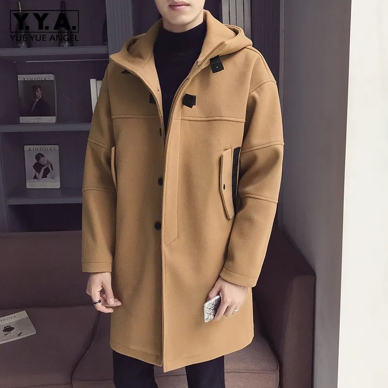 

Winter Thicken Warm Hooded Men Coat High Street Fashion Loose Windbreakers College Casual Khaki Black Outerwear Plus Size 5XL