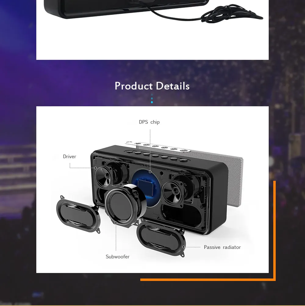 DOSS DS-1685 Портативный беспроводной Bluetooth Саундбар динамик высококачественный стерео звук 3,5 мм AUX аудио вход сабвуфер динамик