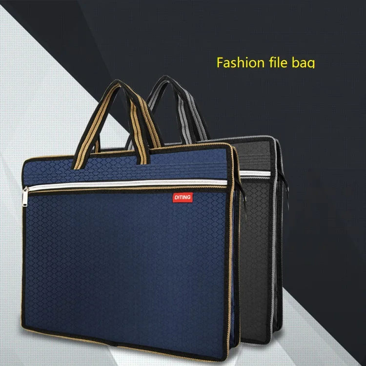 

Портативная многослойная деловая сумка А4 на молнии для мужчин и женщин, портфель, холщовая офисная сумка для конференций, увеличивающий Ра...