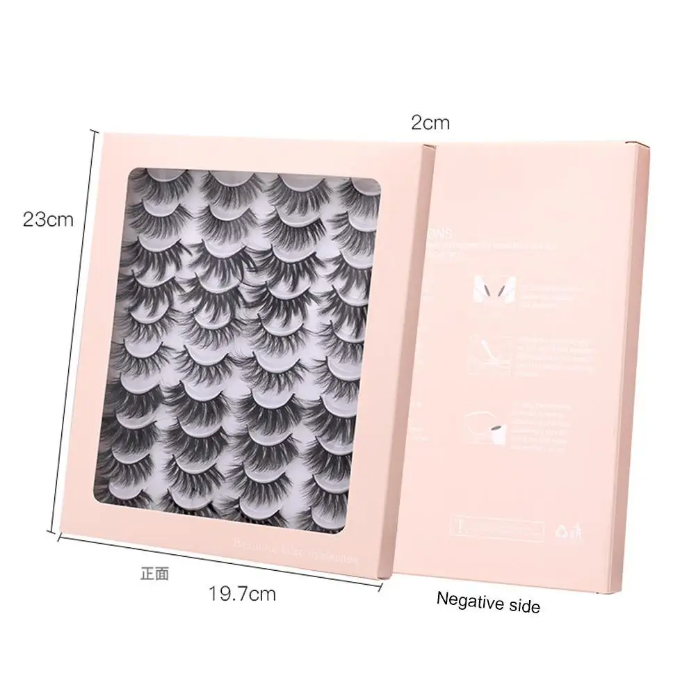 

20 Pairs/Bag Makeup Eyelashes Waterproof Lashes Fluffy Soft Eyelash Natural Volume Wispy Cross Reusable Eyelashes Lashes Fa U1B6