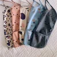 babys waterproof bib kids eating complementary food feeding covering clothes eating pocket reverse dressing apron child access