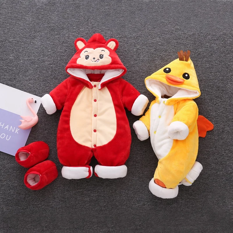 Детские теплые комбинезоны детский зимний фланелевый комбинезон с хлопковой