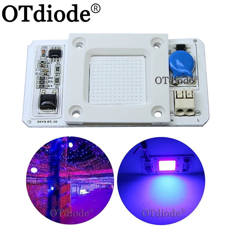 

2019 New 50W Led Black Light UV Lamp Chip 365 nm 395 nm Ultraviolet Cure Metal Detector Quartz Flashlight Germicidal Disinfectio