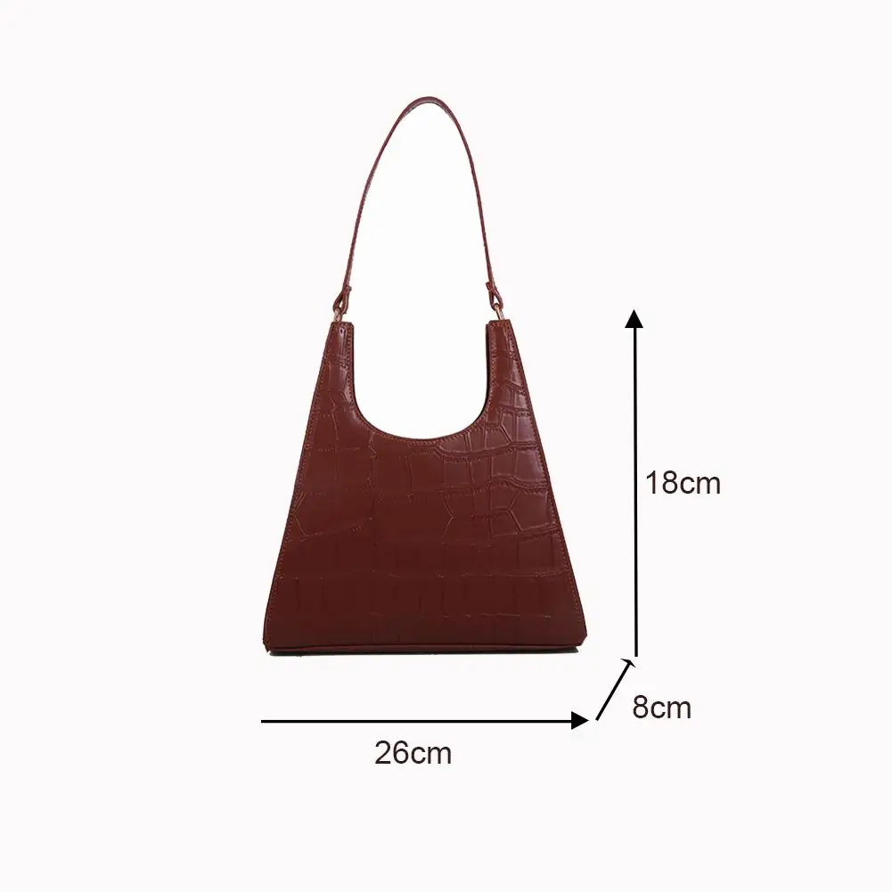 

Fashion Women Shoulder Bag Crocodile Pattern PU Leather Ladies Armpit Bag Vintage Female Small Clutch Purse Handbags 2021