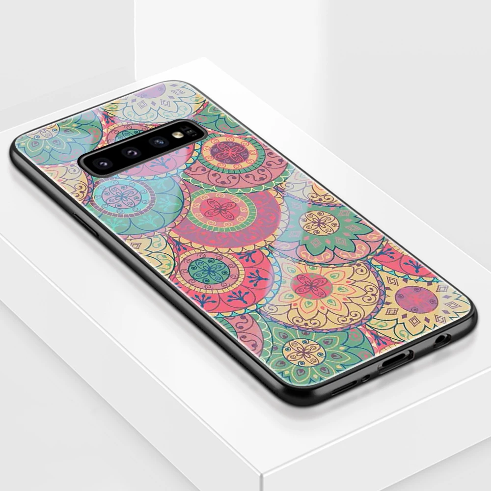 

Mandala Cute Glass Case for Samsung Galaxy S21 A51 S20 A50 A71 A70 S10 S9 S8 A21S M31 S10e A20 A30 Note 20 10 9 Lite Plus Ultra