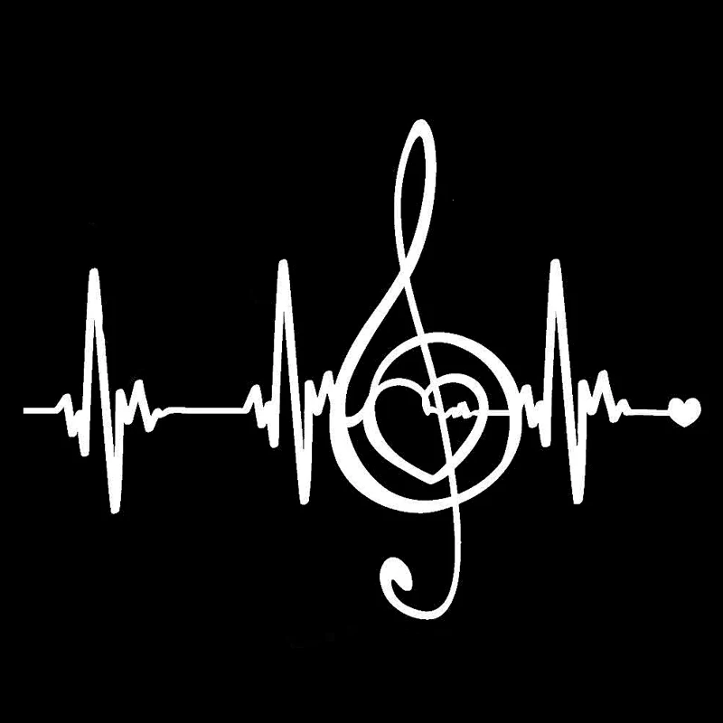 

Funny Fishing Music Pulse Heartbeat Lines Car Stickers Vinly Accessories PVC 19cm X 14cm Window Motorcycle Decal