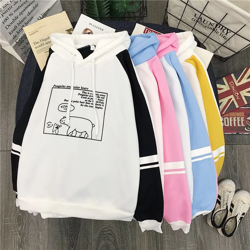 

Hiawatha Autumn Winter Thick Velvet Hoodies Women 2019 Korean Cute Loose Long Sleeve Sweatshirt WY1006