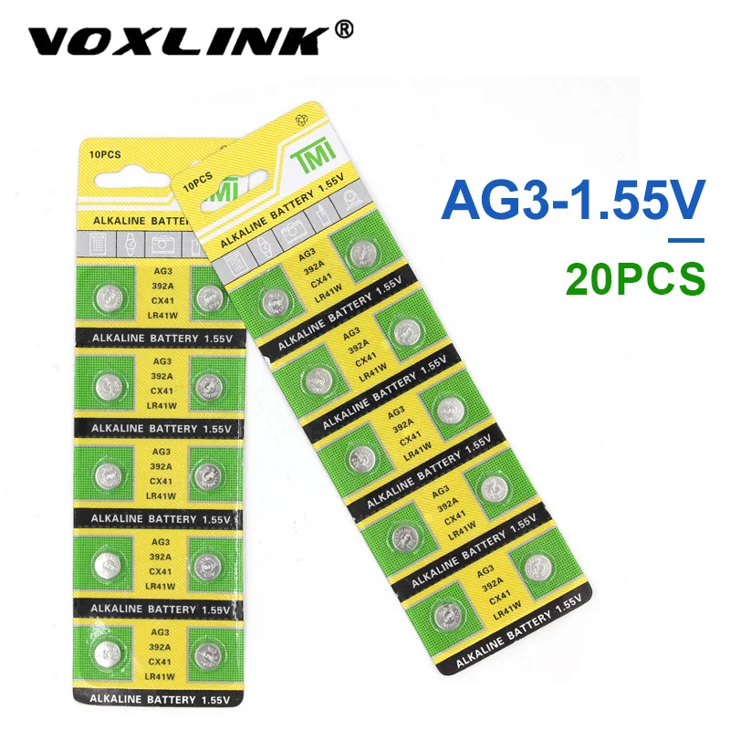 VOXLINK 20 шт. ag3 оригинальный новый аккумулятор 1 55 в кнопочный элемент LR41/392/192 для