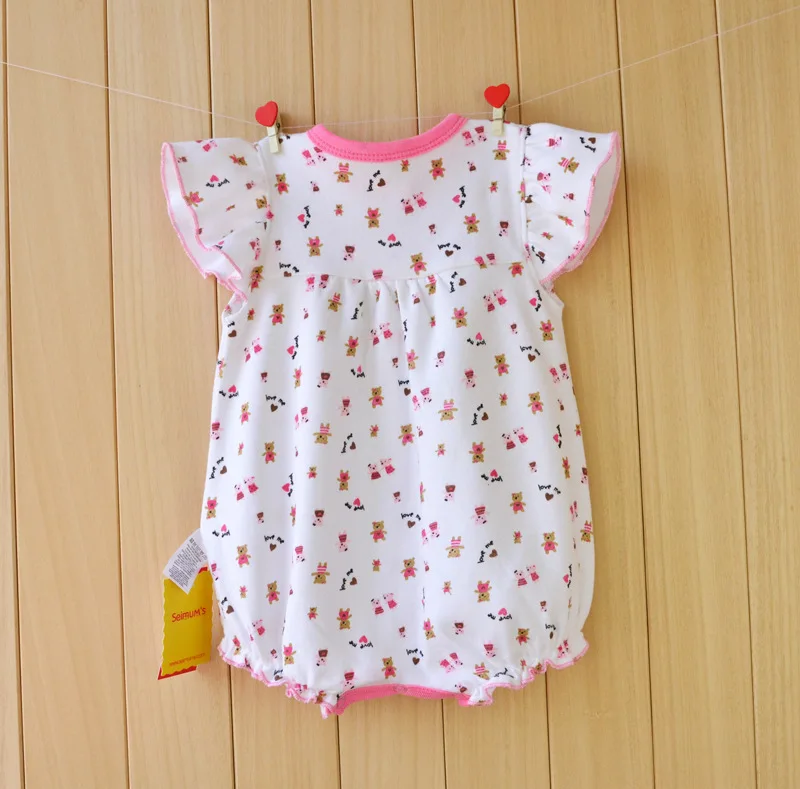 Комбинезоны для маленьких девочек Детские комбинезоны с короткими рукавами и