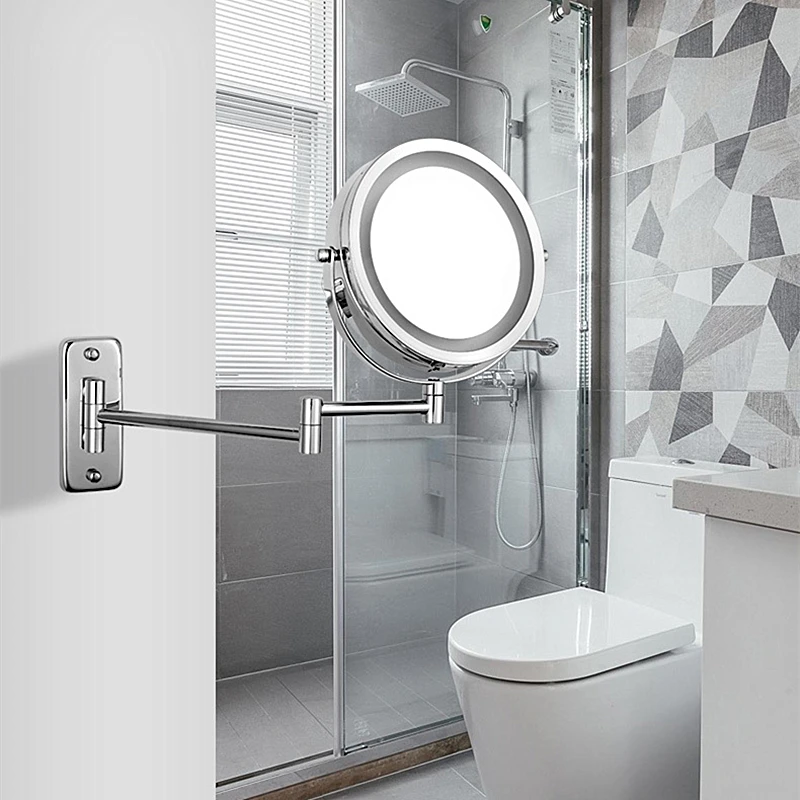 Выдвижное настенное зеркало с увеличением 7 дюймов и 3х светодиодный |