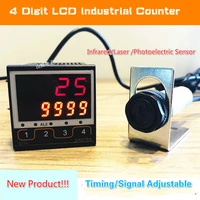 4 digit intelligent industrial counter electronic digital display running water conveyor belt counting infrared automatic sensor