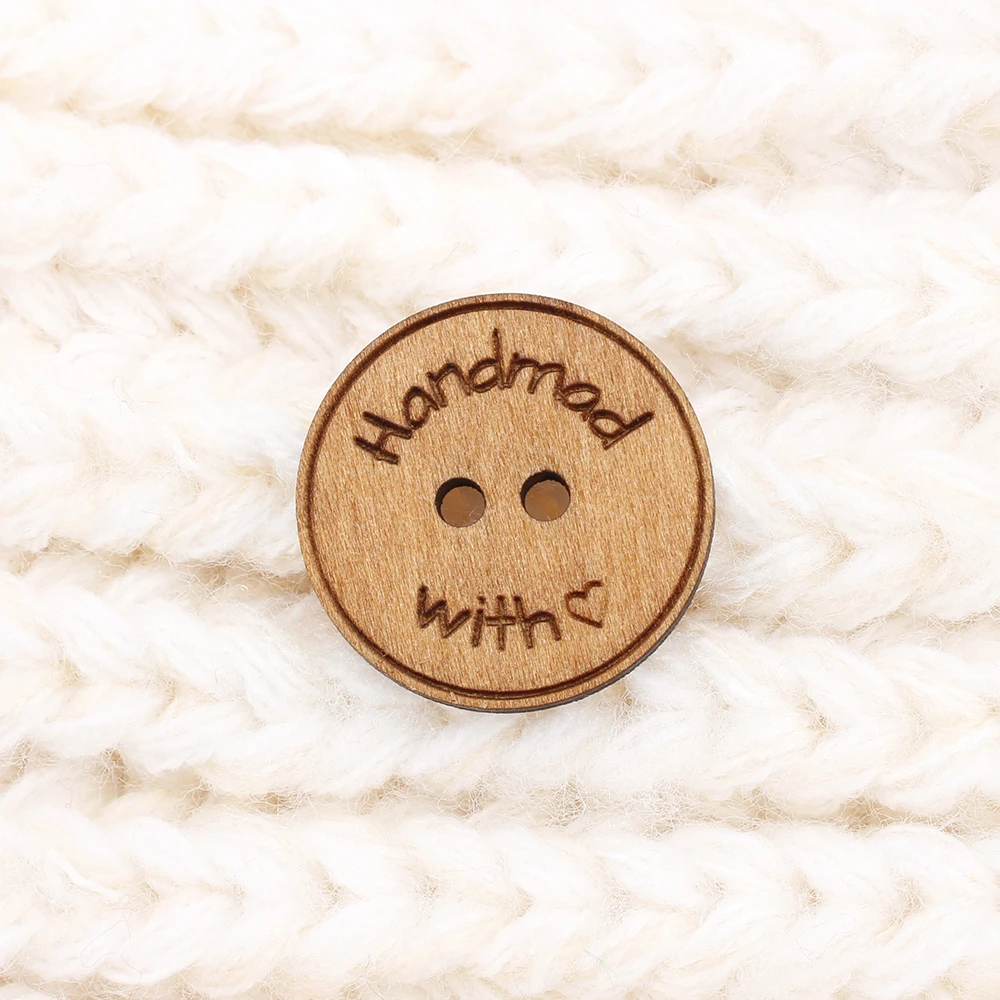 

Custom Wooden Buttons, Knitted and Crocheted items, Buttons ,Custom Design, 25mm, Personalized Name (MK1261)