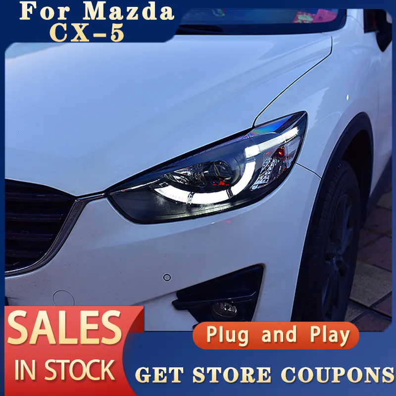 

For Car Mazda CX-5 Head lights 2012-2016 DRL Day Running Light Head Lamp LED Bi Xenon Bulb Fog Lights Tuning Car CX 5 Accessory