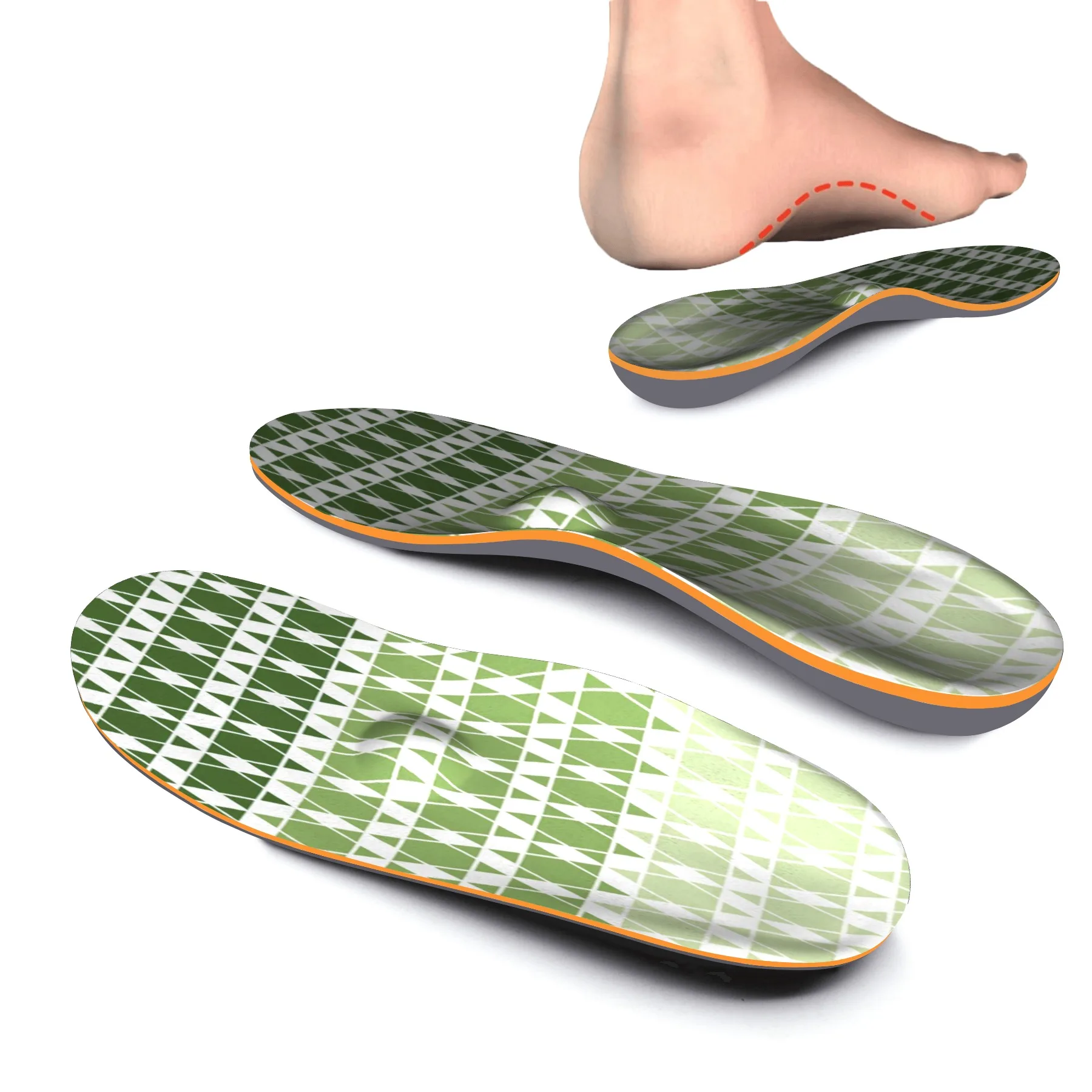 

Green Designed Arch Support-Best Insoles for Plantar Fasciitis,Running,Flat Feet,Heel Spurs Sport Orthotic Inserts