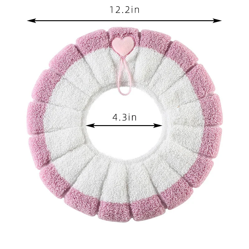 

Winter Warmer Toilet Lid Cover Soft Plush O-shape Seat Cover Bathroom Pedestal Pan Cushion Pads Lycra Flush Comfortable Toilet