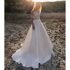 Новинка 2022, богемные винтажные Свадебные платья бохо, кружевные Сатиновые свадебные платья, пляжные платья на заказ, Robe De Mariee