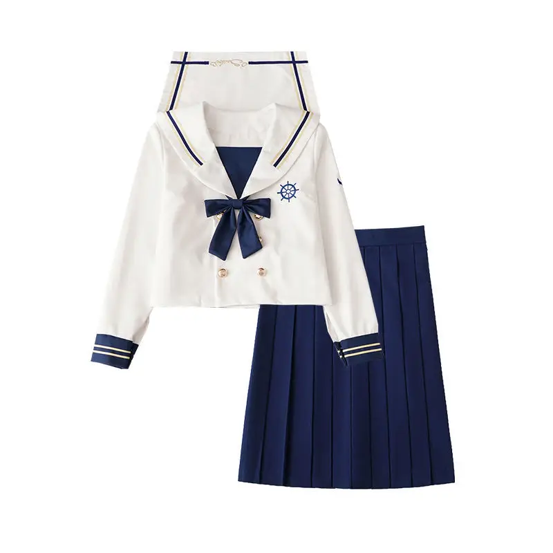 

2020 girl Japanese orthodox JK uniform skirt school uniform genuine sailor suit pleated skirt female student class service suit