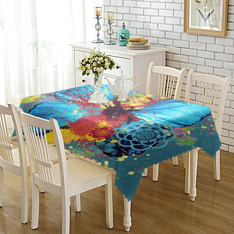 

Thicken Printed Fabric Tablecloth Household Table Cloth TV Cabinet Coffee Table Cloth round Table Placemat room decor aesthetic