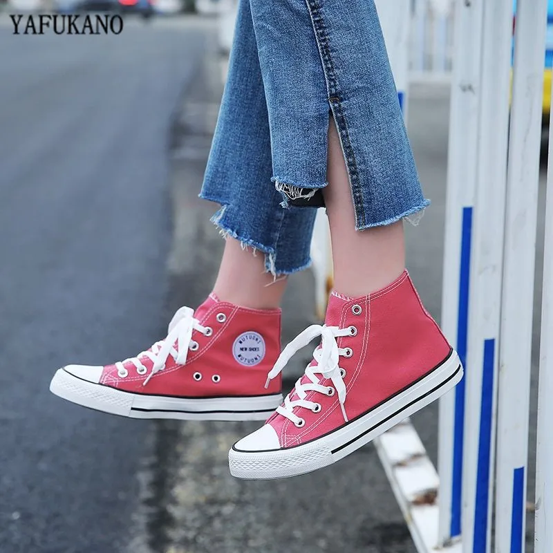 Women High-top Canvas Shoes Lovers Comfortable Sneakers Vulcanize Casual Chaussure Lace-up Ladies Trainers Footwear | Обувь
