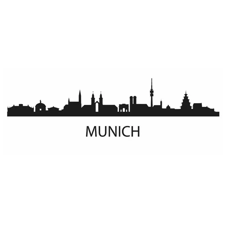 Наклейка на стену с изображением линии горизонта в стиле MUNICH Skyline Виниловая
