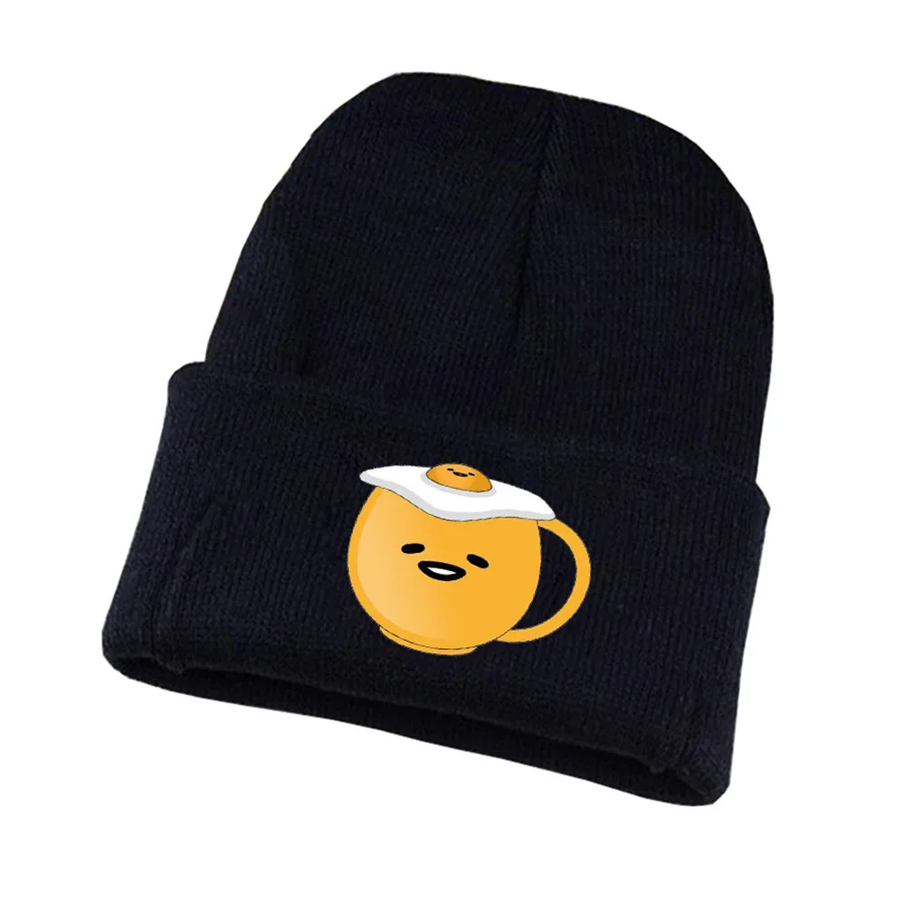 2 Аниме Gudetama вязаная шапка для косплея унисекс принт Для Взрослых Повседневная хлопковая шапка для подростков зимняя вязаная шапочка - Цвет: 2
