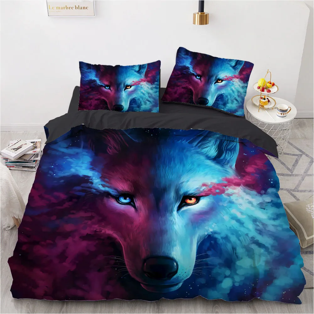 

3D Bedding Sets Europe Queen King Duvet Cover Set 3PCS Blanket Quilt Comforter Case Pillowcases Bed Set Animal Wolf