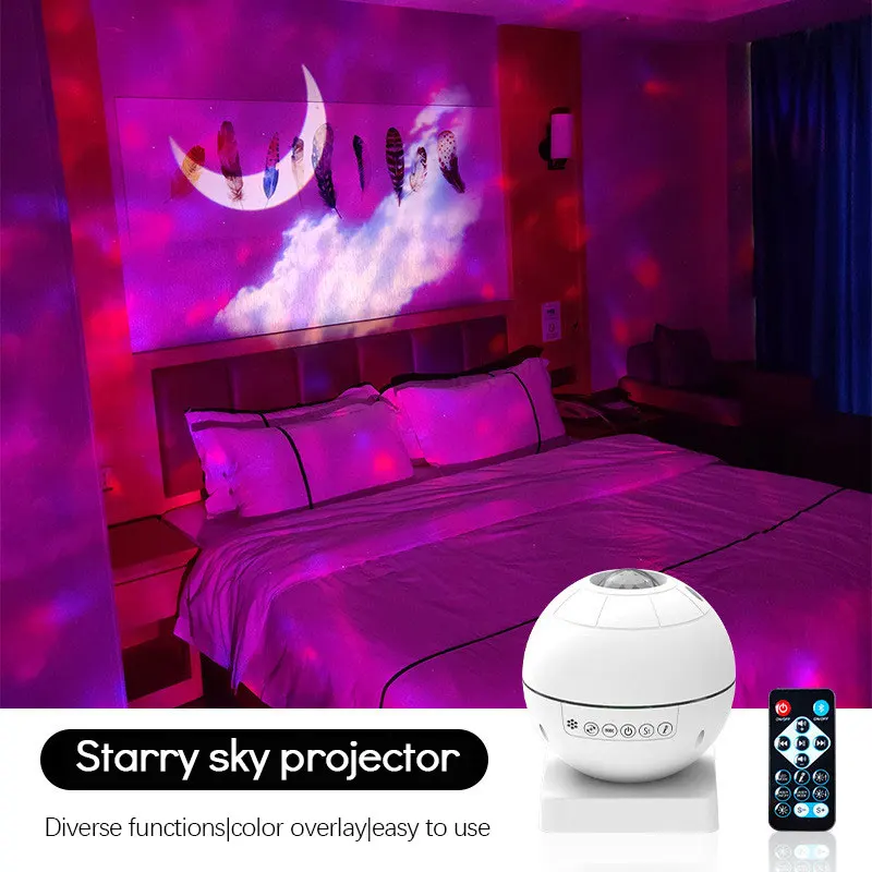 

Star Projector Lamp Children Bedroom LED Night Light Baby Room Decor Starry Water Ripple Star Projection Lamp Voice Control
