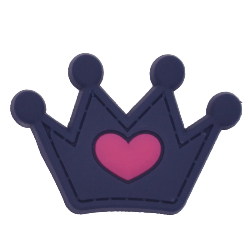 

10 pcs Grey/Pink/Blue/Purple/Black Crown With Heart Strawberry Hole Sandal Decorations For Girls Gifts