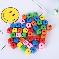 junkang 50pcs 10mm alphabet dice wooden printing straight hole square beads jewelry making diy handmade accessories wholesale
