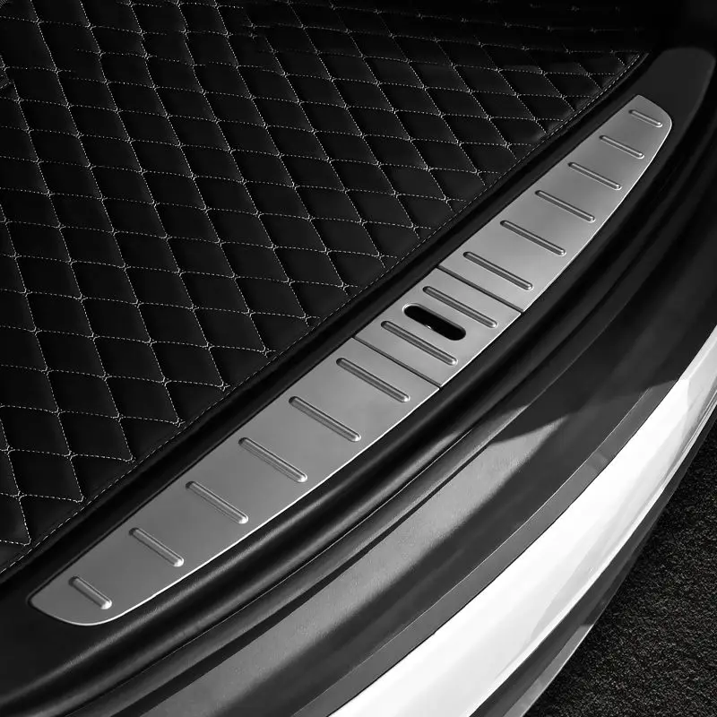 

WELKINRY for Tesla Model X 2015 2016 2017 2018 stainless steel rear tail gate door sill threshold bumper scuff plate pedal trim