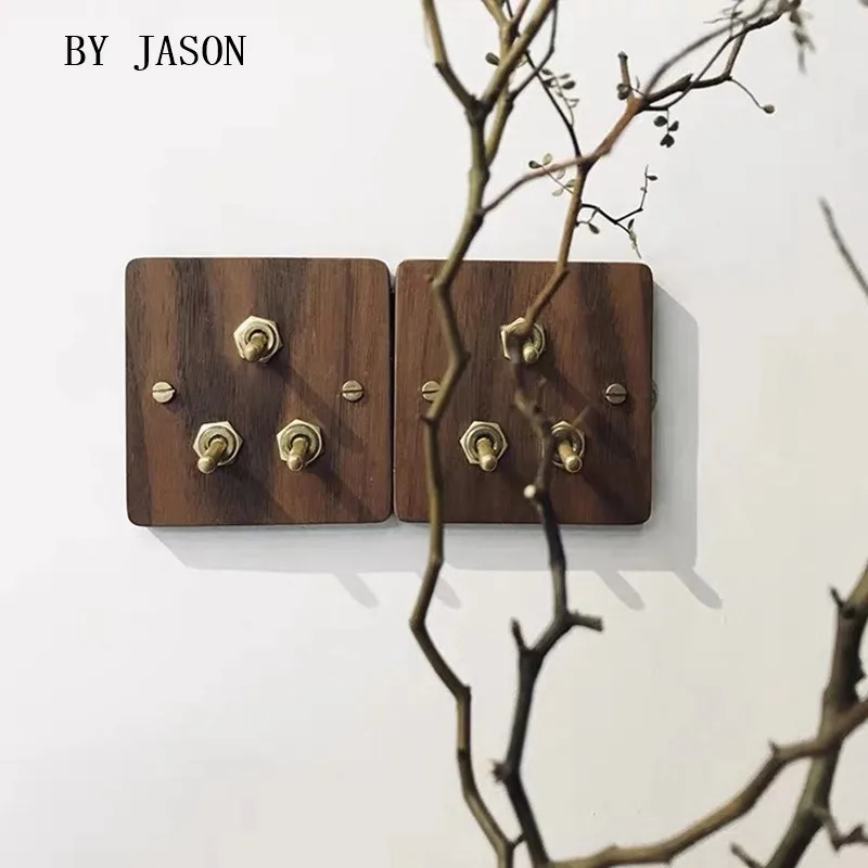 110 V 250 клен/орех роскошный настенный светильник панель переключателя ручной