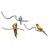 parrot perches rope bird standing toys cotton rope colorful hanging braided chew rope bird cage cockatiel toy swing supplies