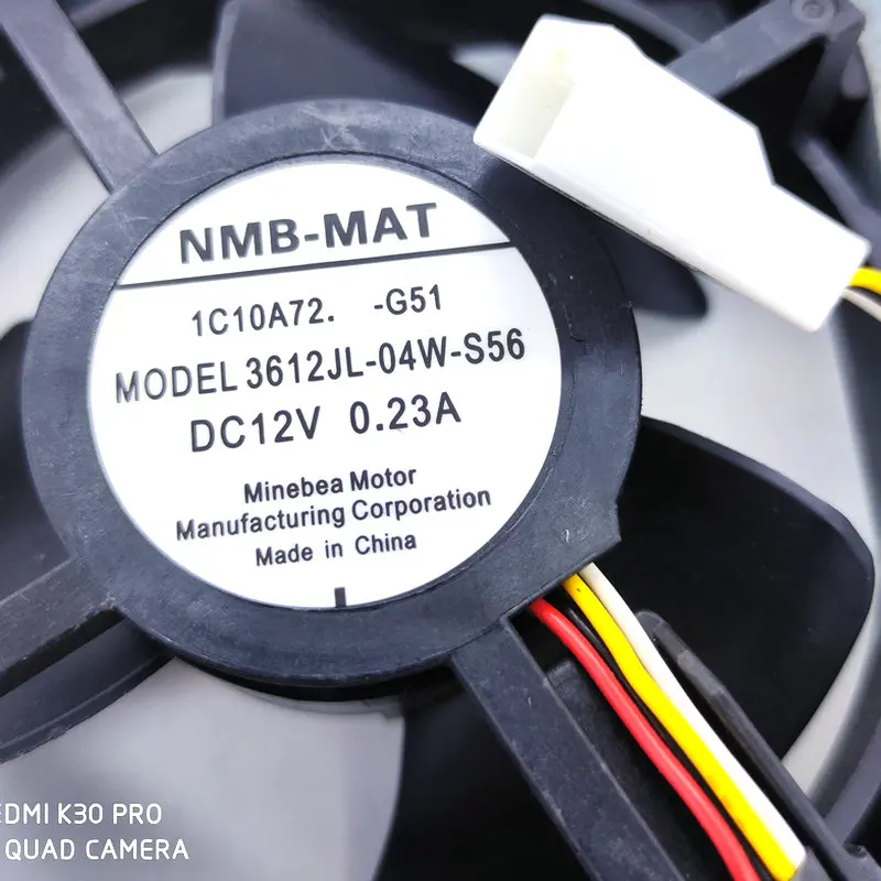 Новый оригинальный NMB 3612JL 04W S56 DC12V 0.23A 9 см для охлаждающего вентилятора