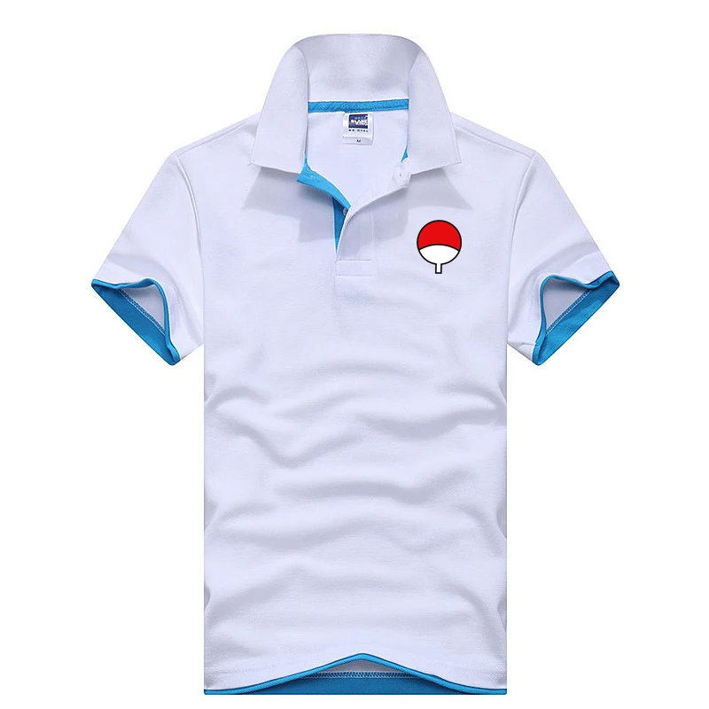 

2021Naruto summer casual polo shirt men short sleeve turn down collar slim fit sold color polo shirt for men plus size