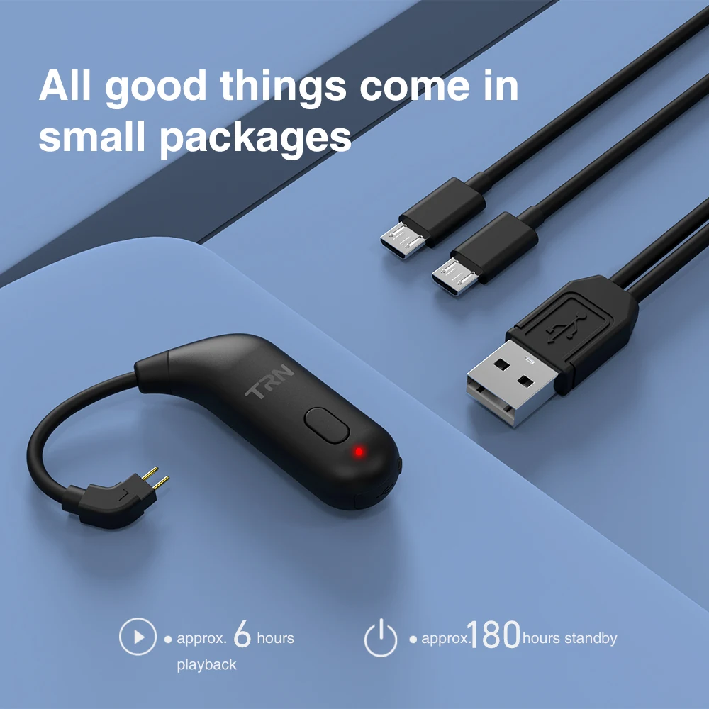 TRN BT20 Wireless Bluetooth-compatible 5.0 HIFI Earphone 2PIN/MMCX Connector Ear Hook For Revonext VX Pro /TA1/v90 MT1CS2 |