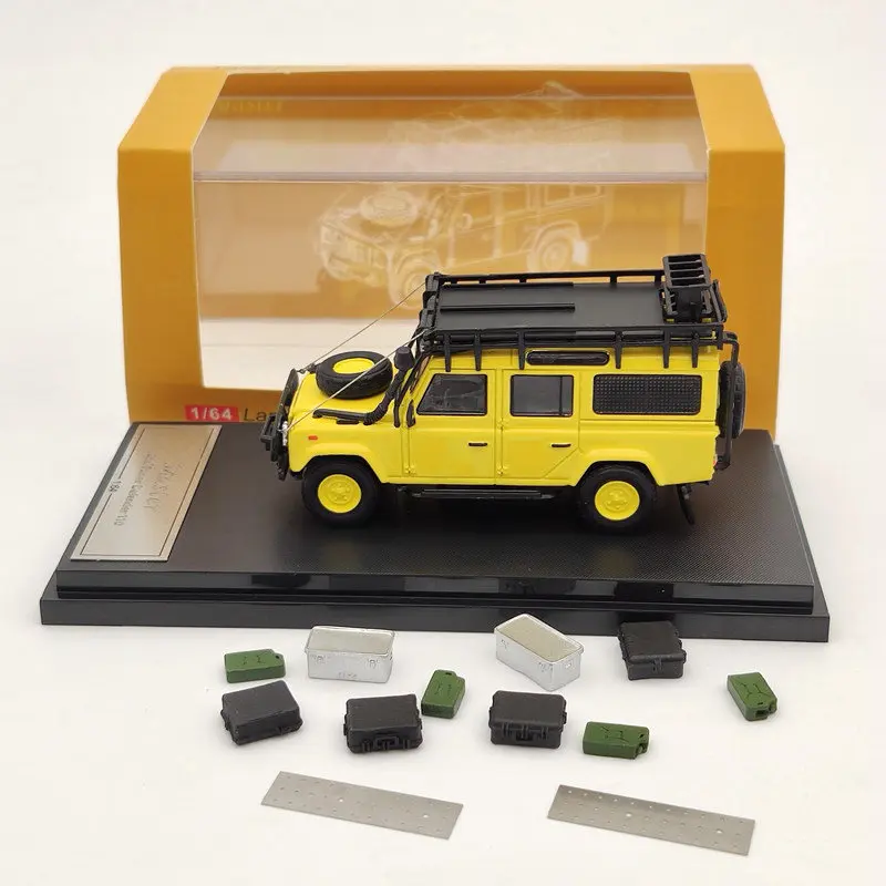 

Мастер 1:64 для L-R Defender 110 литье под давлением модели игрушки автомобиль с багажной стойкой коллекция желтая Чистка
