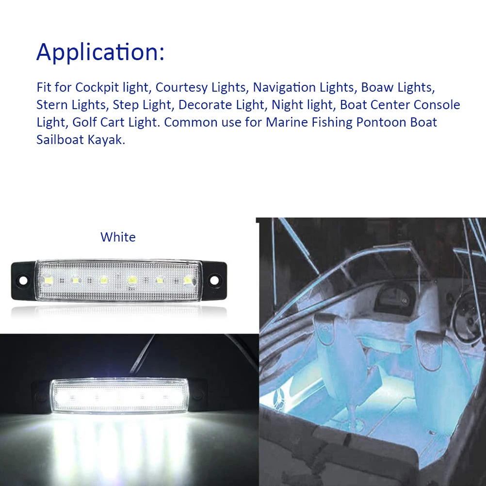 

5PCS Marine Lights 12V Waterproof Marine Navigation Lights Stern Light for Ship Kayaking Waterproof Anti-Collision ABS Plastic