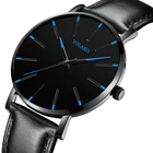 Мужские часы, новые модные часы с синим циферблатом, простые кварцевые повседневные наручные часы с кожаным ремешком, ультратонкие часы, деловые часы, Relogio Masculion