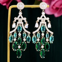 soramoore trendy street style trendy pendant earrings for women wedding party cubic zircon dubai bridal earring boucle doreille