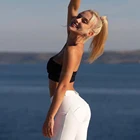 Леггинсы женские кожаные, бесшовные, эластичные, со средней посадкой