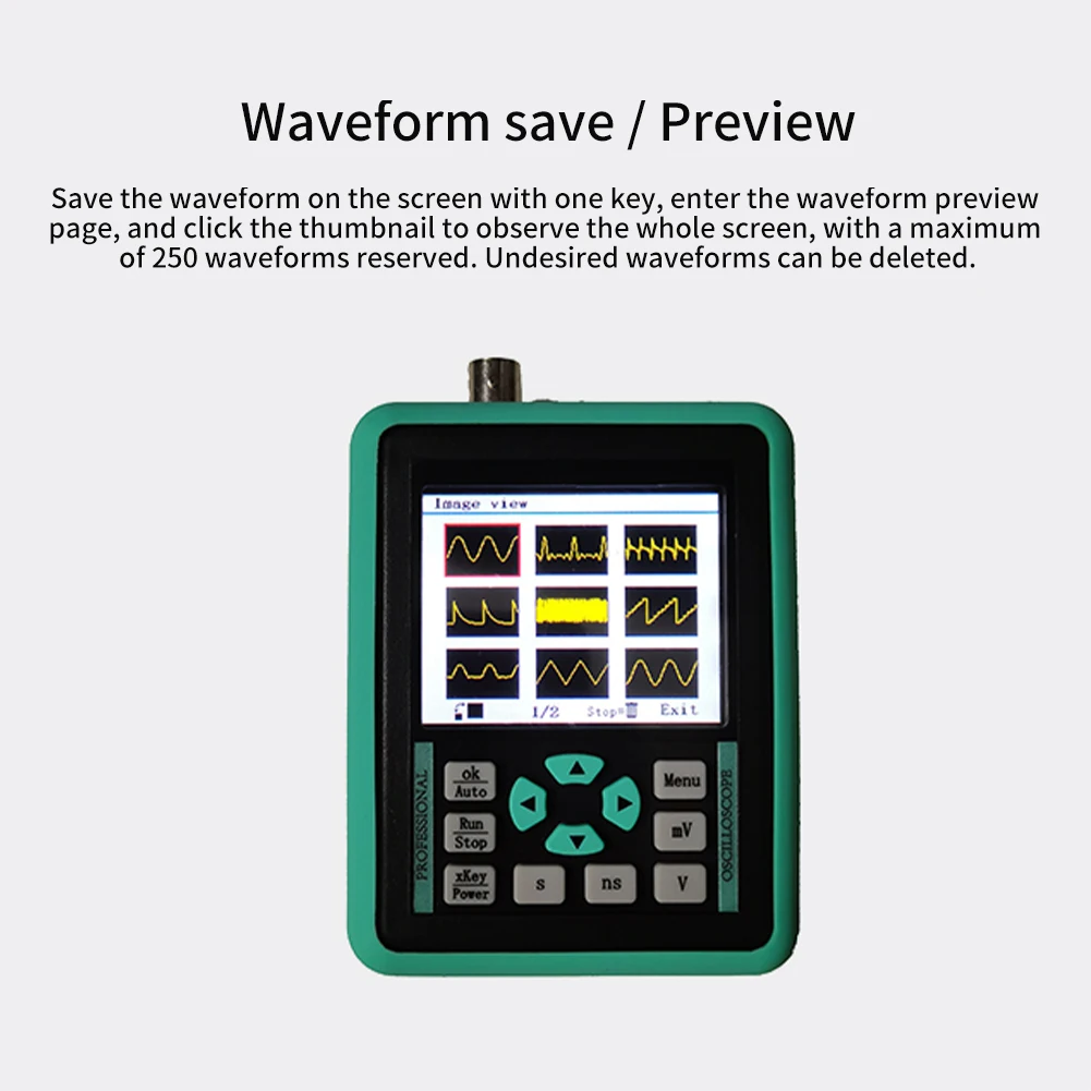 

1 Channel USB Rechargeable Digital Oscilloscope Waveform Storage Portable 120M Bandwidth Mini Handheld Intelligent Car Repair
