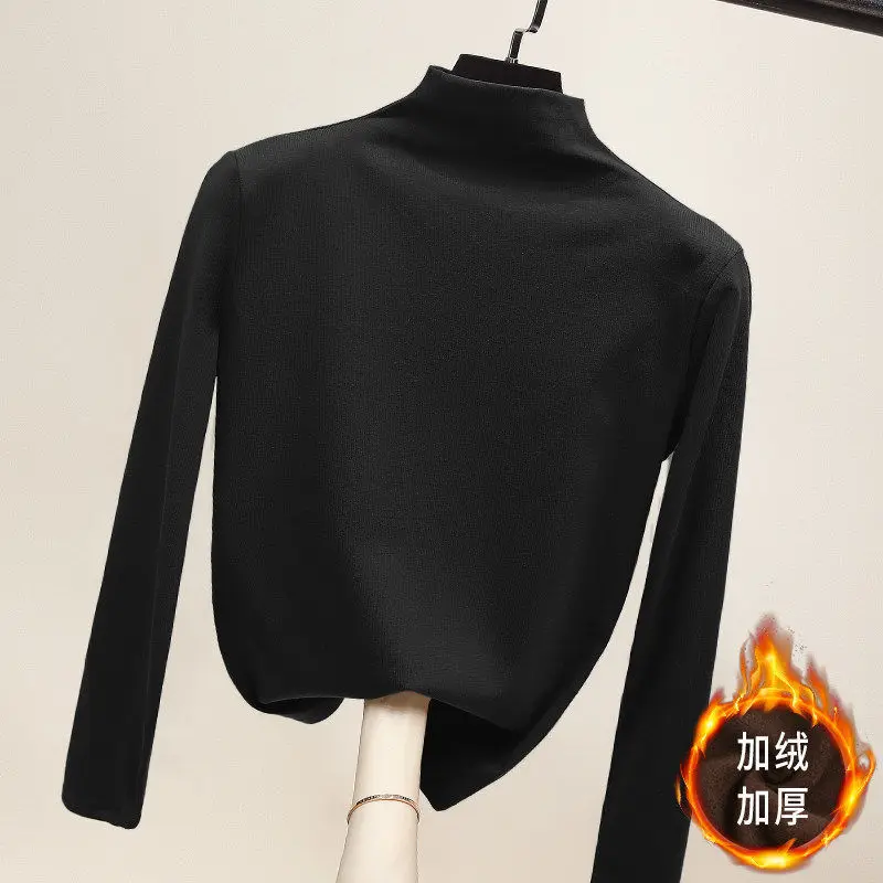 Женские футболки Женская водолазка с коротким рукавом весна/лето 2021 черная