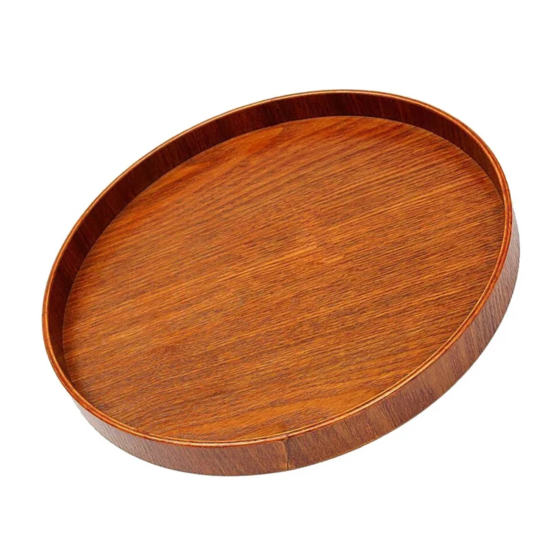Большой круглый деревянный поднос для сервировки чая и кофе деревянная тарелка