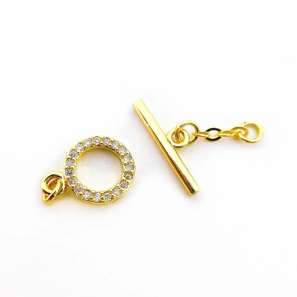 

Copper Gold Plated Cubic Zirconia Fastener Clasp Hooks Connectors Accessories For DIY Necklace&Bracelet Chain Jewelry Making
