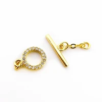copper gold plated cubic zirconia fastener clasp hooks connectors accessories for diy necklacebracelet chain jewelry making