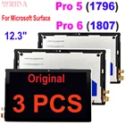 3 шт. Оригинальный сенсорный ЖК-дисплей для Microsoft Surface Pro 5 1796 Pro 6 1807, дигитайзер в сборе для Surface Pro5 Pro6 LP123WQ1