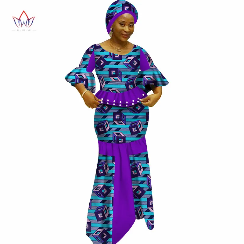 Комплект с юбкой в африканском стиле из двух предметов принтом воска Одежда для