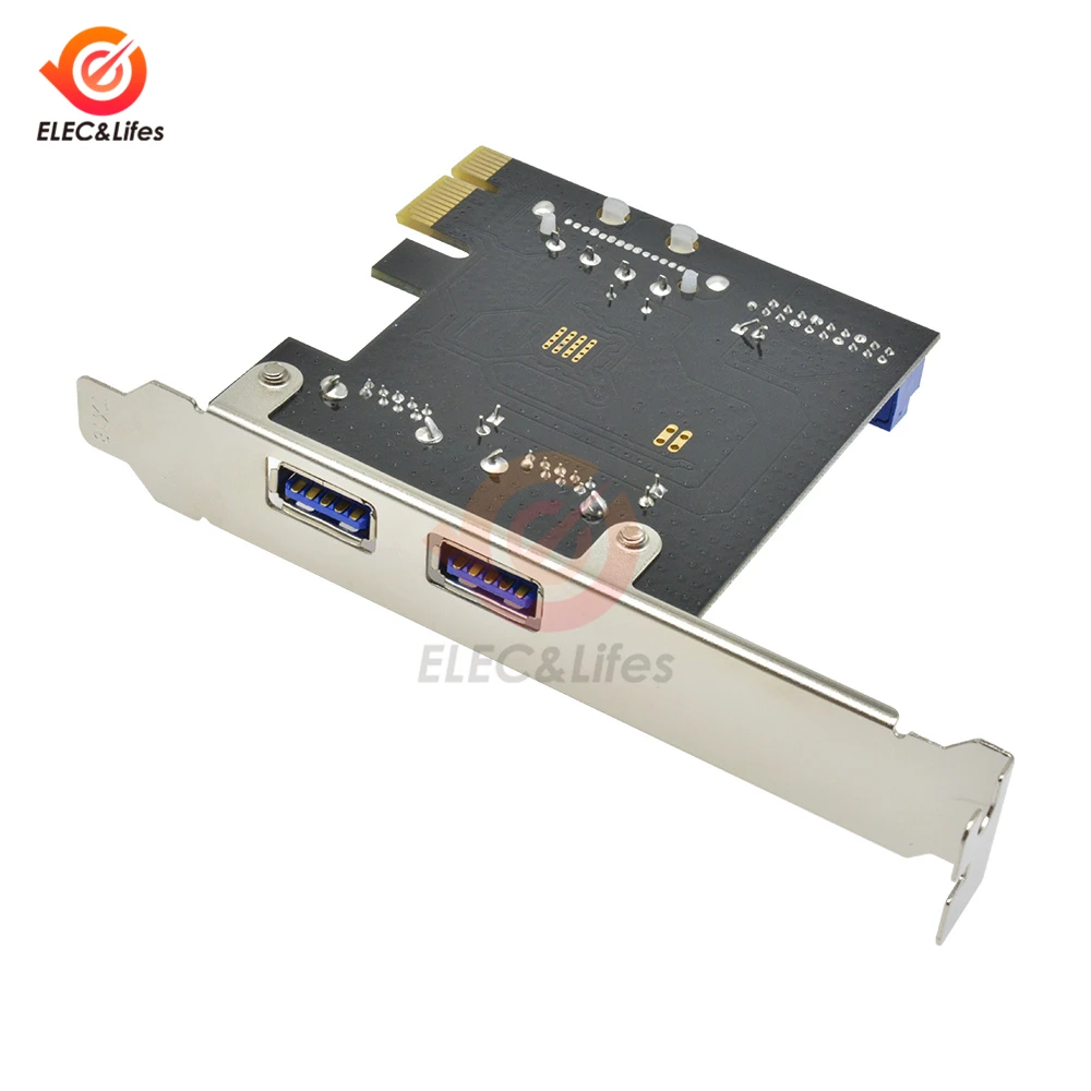 USB 3,0 PCI-E Плата расширения адаптер внешний 2 порта USB3.0 концентратор внутренний 19pin разъем PCI Express карта 4pin IDE разъем питания