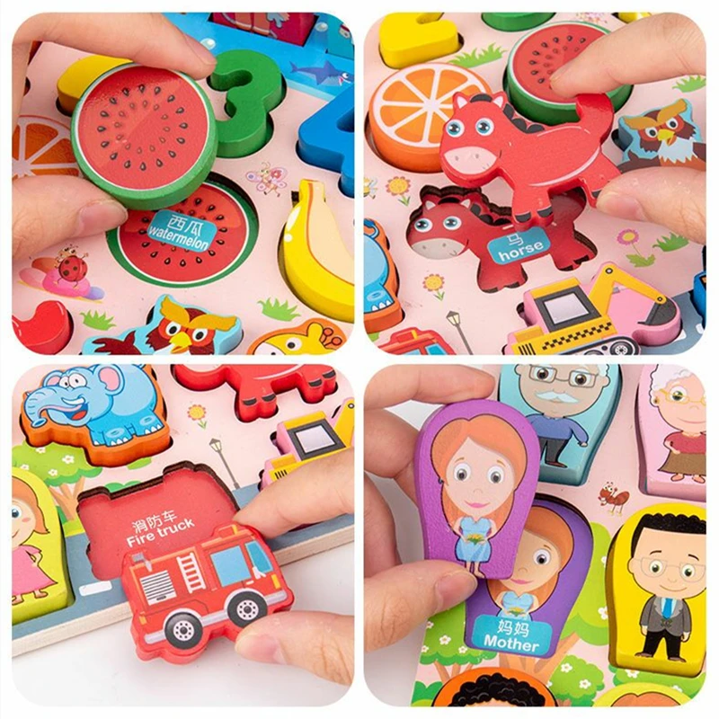 

Montessori Educational Wooden Toys Children Busy Board Math Fishing Children's Wooden Preschool Montessori Toy Counting Geometry